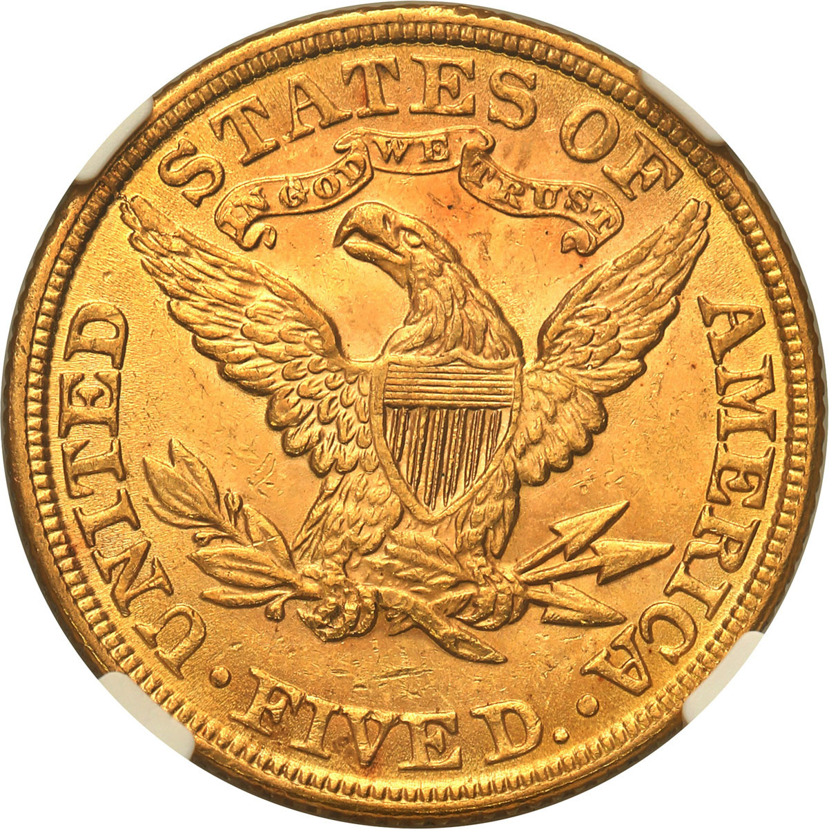 USA. 5 dolarów 1901, Filadelfia NGC MS60 - PIĘKNE